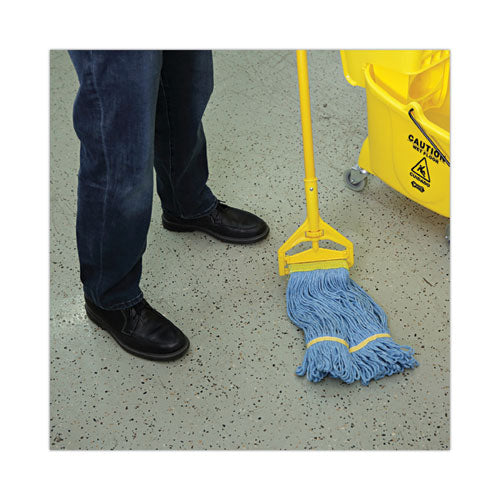 Image of Boardwalk® Super Loop Wet Mop Head, Cotton/synthetic Fiber, 5" Headband, Small Size, Blue, 12/carton