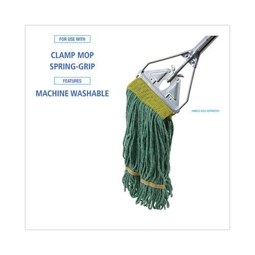 Image of Boardwalk® Super Loop Wet Mop Head, Cotton/synthetic Fiber, 5" Headband, Small Size, Green, 12/carton