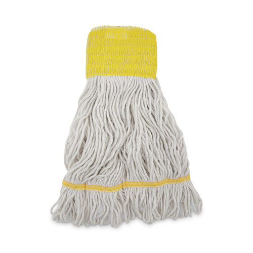 Image of Boardwalk® Super Loop Wet Mop Head, Cotton/synthetic Fiber, 5" Headband, Small Size, White, 12/carton