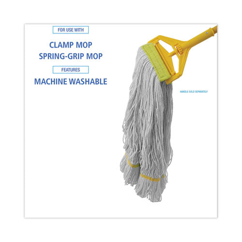 Image of Boardwalk® Super Loop Wet Mop Head, Cotton/synthetic Fiber, 5" Headband, Small Size, White, 12/carton