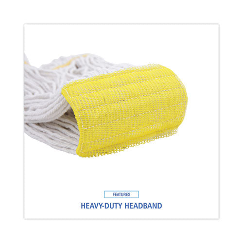 Image of Boardwalk® Super Loop Wet Mop Head, Cotton/synthetic Fiber, 5" Headband, Small Size, White, 12/carton
