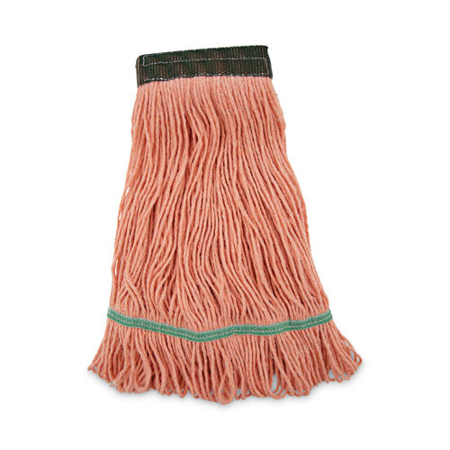 Image of Boardwalk® Super Loop Wet Mop Head, Cotton/synthetic Fiber, 5" Headband, Medium Size, Orange, 12/carton