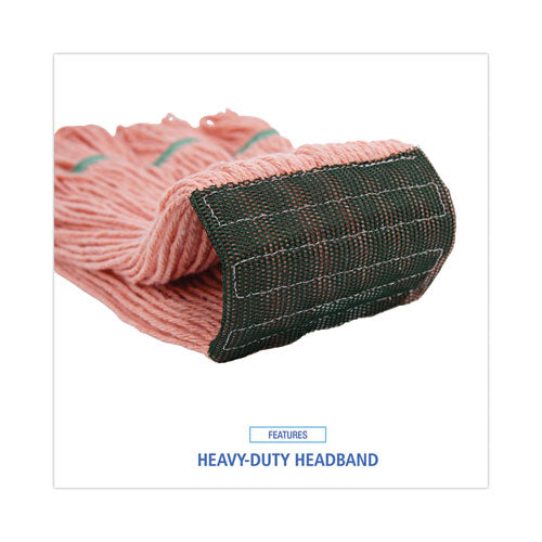 Image of Boardwalk® Super Loop Wet Mop Head, Cotton/synthetic Fiber, 5" Headband, Medium Size, Orange, 12/carton