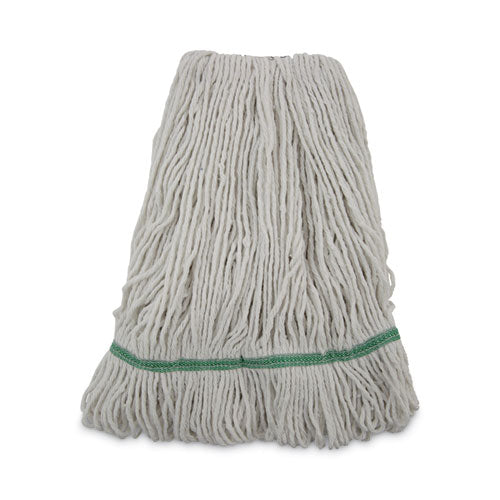 Image of Boardwalk® Narrowband Looped-End Mop Head, Premium Standard Head, Cotton/Rayon Fiber, Medium, White