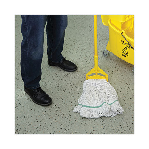 Image of Boardwalk® Narrowband Looped-End Mop Head, Premium Standard Head, Cotton/Rayon Fiber, Medium, White