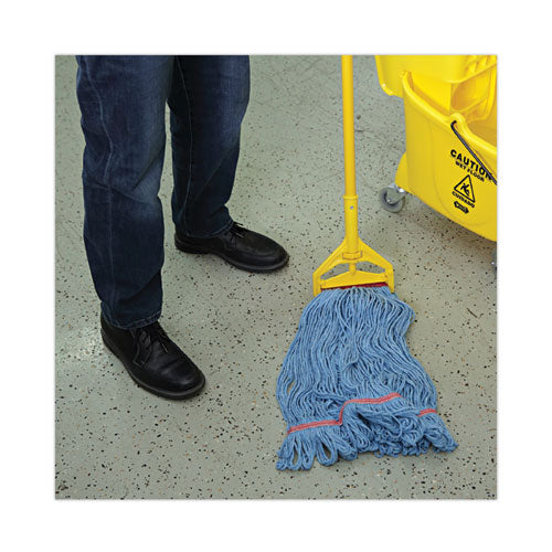 Image of Boardwalk® Super Loop Wet Mop Head, Cotton/synthetic Fiber, 1" Headband, Large Size, Blue, 12/carton