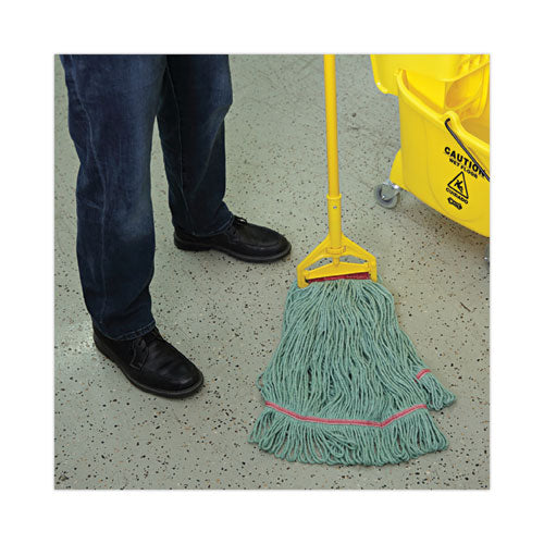 Image of Boardwalk® Narrowband Looped-End Mop Head, Premium Standard Head, Cotton/Rayon Fiber, Large, Green