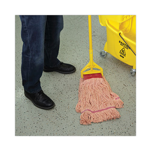 Image of Boardwalk® Super Loop Wet Mop Head, Cotton/synthetic Fiber, 5" Headband, Large Size, Orange, 12/carton
