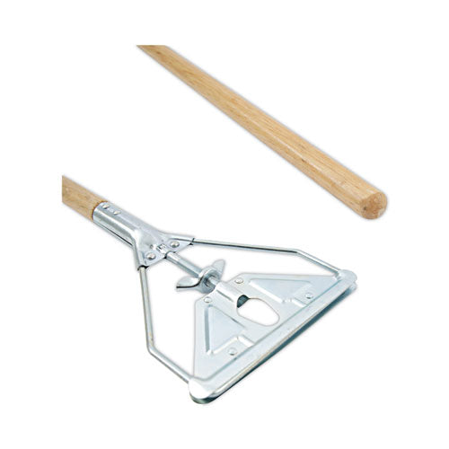 Image of Boardwalk® Screw Clamp Metal Head Wooden Mop Handle, #20+, 1.13" dia x 62", Natural