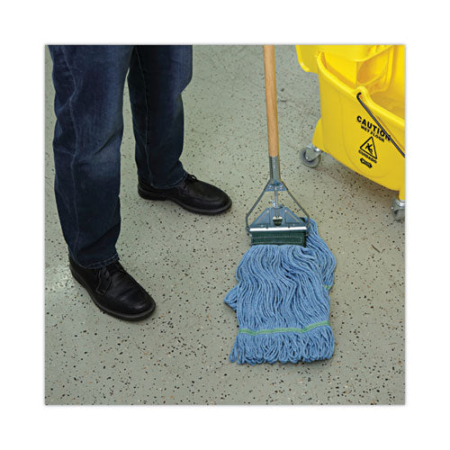 Image of Boardwalk® Screw Clamp Metal Head Wooden Mop Handle, #20+, 1.13" dia x 62", Natural