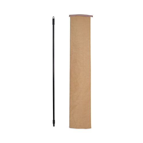Image of Boardwalk® Fiberglass Broom Handle, Nylon Plastic Threaded End, 1" dia x 60", Black
