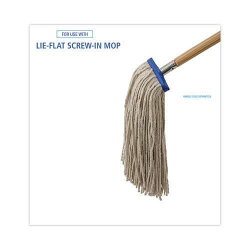 Image of Boardwalk® Cut-End Lie-Flat Wet Mop Head, Cotton, 16oz, White, 12/carton