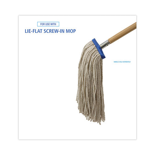 Image of Boardwalk® Cut-End Lie-Flat Wet Mop Head, Cotton, 16oz, White