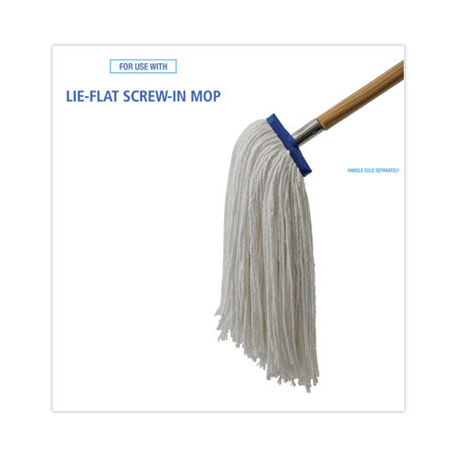 Image of Boardwalk® Cut-End Lie-Flat Wet Mop Head, Rayon, 16oz, White, 12/carton