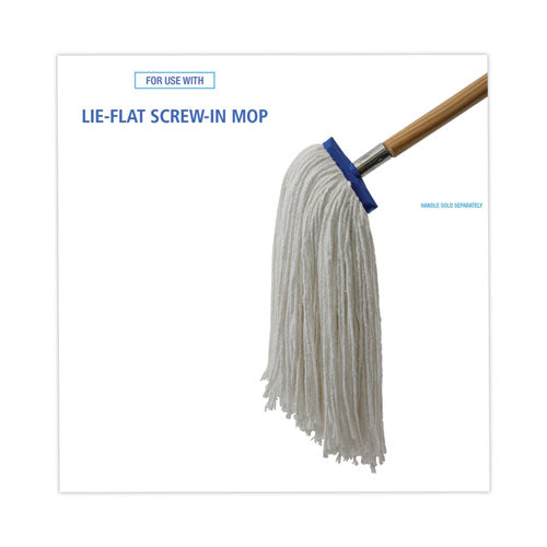 Image of Boardwalk® Cut-End Lie-Flat Wet Mop Head, Rayon, 16oz, White