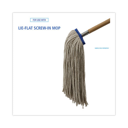 Image of Boardwalk® Cut-End Lie-Flat Wet Mop Head, Cotton, 24oz, White, 12/carton