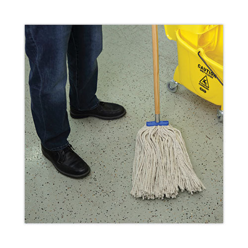 Image of Boardwalk® Cut-End Lie-Flat Wet Mop Head, Cotton, 24oz, White, 12/carton