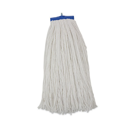 Image of Boardwalk® Cut-End Lie-Flat Wet Mop Head, Rayon, 24oz, White, 12/carton