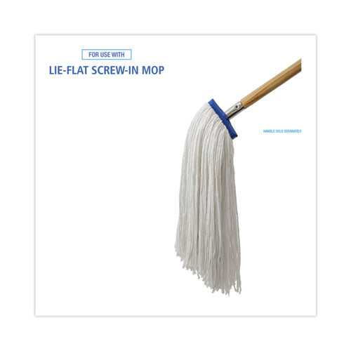 Image of Boardwalk® Cut-End Lie-Flat Wet Mop Head, Rayon, 24oz, White
