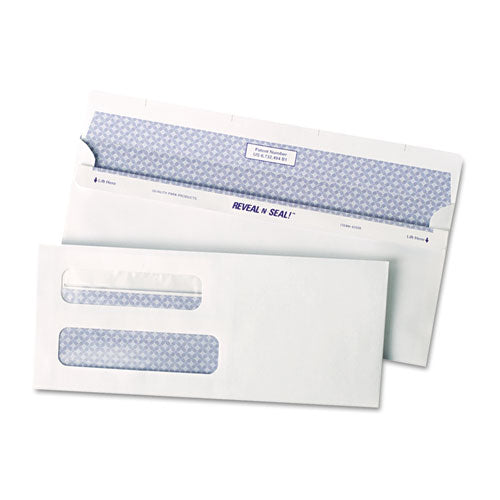 Image of Quality Park Reveal-N-Seal Envelope, #8 5/8, Commercial Flap, Self-Adhesive Closure, 3.63 X 8.63, White, 500/box