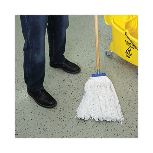 Image of Boardwalk® Cut-End Lie-Flat Wet Mop Head, Rayon, 24oz, White