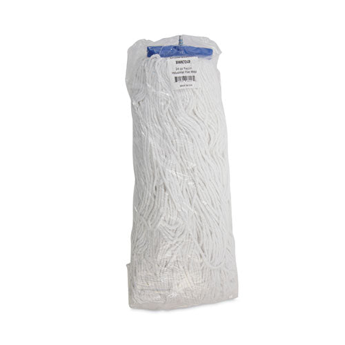 Image of Boardwalk® Cut-End Lie-Flat Wet Mop Head, Rayon, 24oz, White