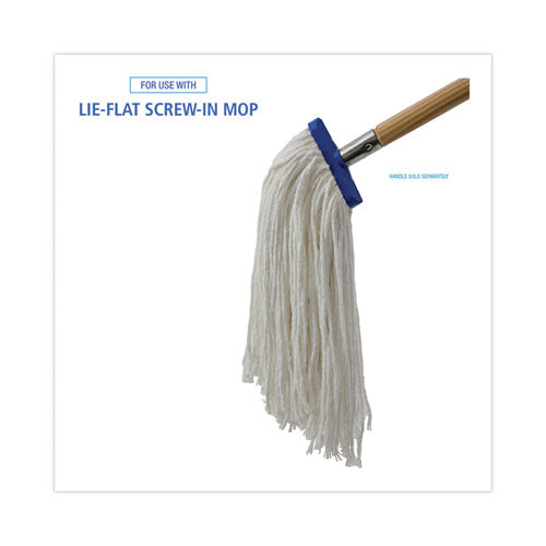 Image of Boardwalk® Mop Head, Economical Lie-Flat Head, Rayon Fiber, 32-Oz., White, 12/carton
