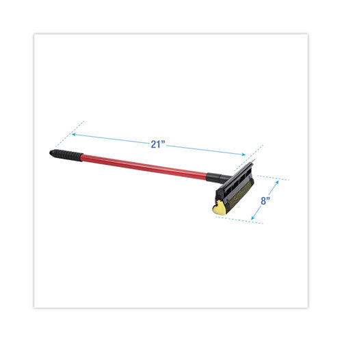 Image of Boardwalk® General-Duty Squeegee, 8" Wide Blade, Black/Red, 21" Handle