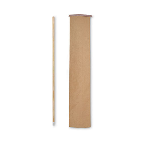 Image of Boardwalk® Lie-Flat Screw-In Mop Handle, Lacquered Wood, 1.13" dia x 54", Natural