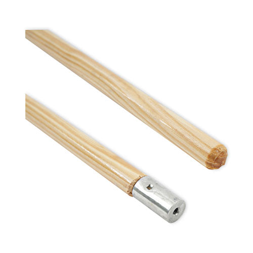 Image of Boardwalk® Lie-Flat Screw-In Mop Handle, Lacquered Wood, 1.13" dia x 60", Natural
