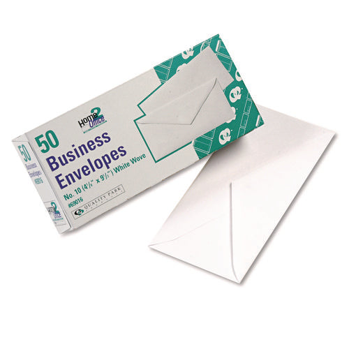 Image of Quality Park White Wove Business Envelope Convenience Packs, #10, Bankers Flap, Gummed Closure, 4.13 X 9.5, White, 50/box