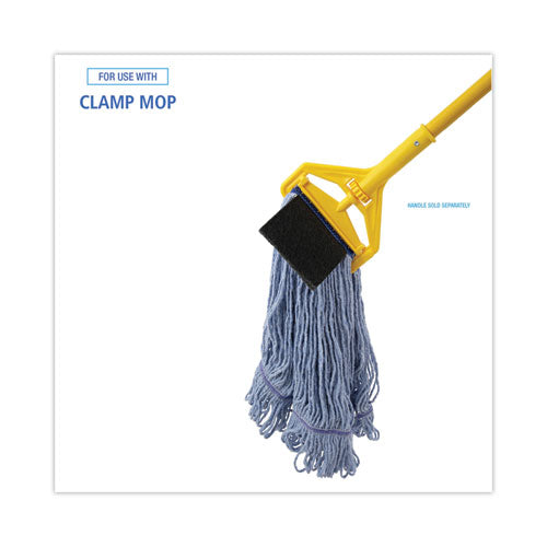Image of Boardwalk® Mop Head, Loop-End, Cotton With Scrub Pad, Medium, 12/carton
