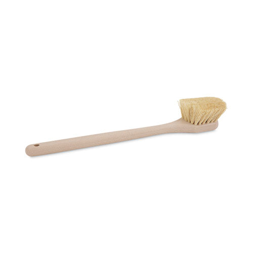 Image of Boardwalk® Utility Brush, Cream Tampico Bristles, 5.5" Brush, 14.5" Tan Plastic Handle