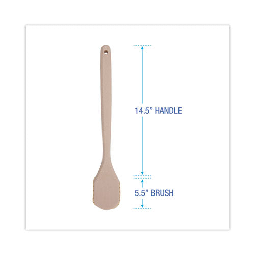 Image of Boardwalk® Utility Brush, Cream Tampico Bristles, 5.5" Brush, 14.5" Tan Plastic Handle