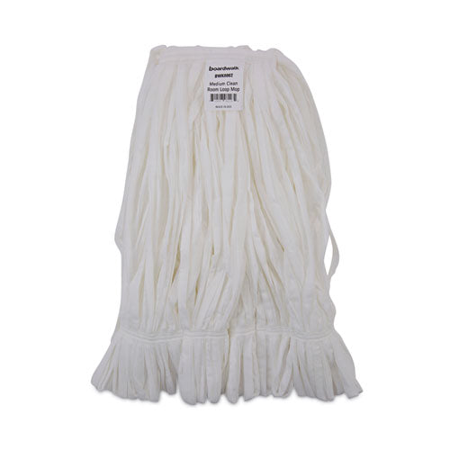 Image of Boardwalk® Mop Head, Looped, Enviro Clean With Tailband, Medium, White, 12/carton