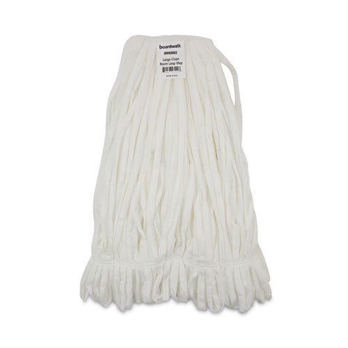 Image of Boardwalk® Mop Head, Looped, Enviro Clean With Tailband, Large, White, 12/carton