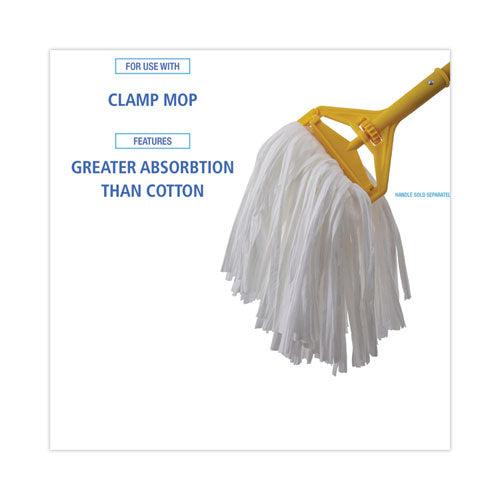 Image of Boardwalk® Nonwoven Cut End Edge Mop, Rayon/polyester, #20, White, 12/carton