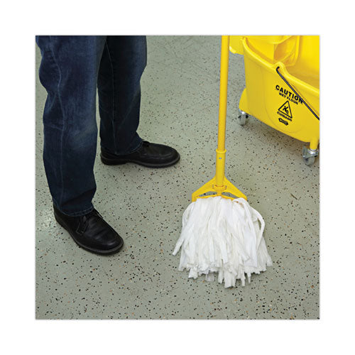 Image of Boardwalk® Nonwoven Cut End Edge Mop, Rayon/polyester, #20, White, 12/carton