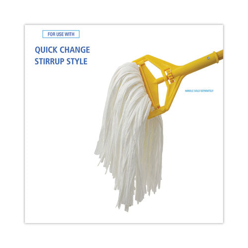 Image of Boardwalk® Nonwoven Cut End Edge Mop, Rayon/polyester, #24, White, 12/carton