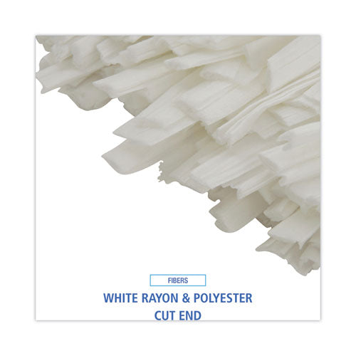 Image of Boardwalk® Nonwoven Cut End Edge Mop, Rayon/polyester, #24, White, 12/carton
