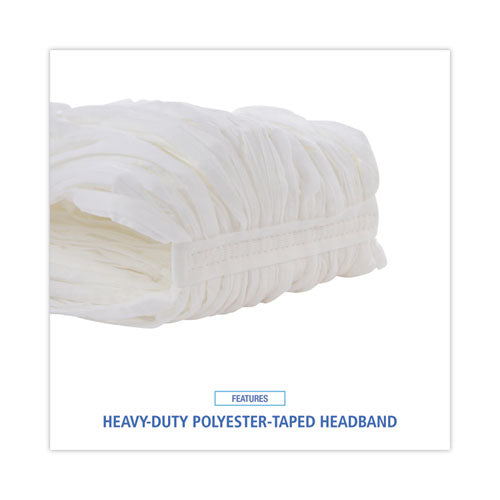 Image of Boardwalk® Nonwoven Cut End Edge Mop, Rayon/polyester, #24, White, 12/carton