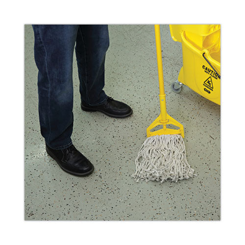 Image of Boardwalk® Mop Head, Cotton, Cut-End, White, 4-Ply, #16 Band, 12/carton