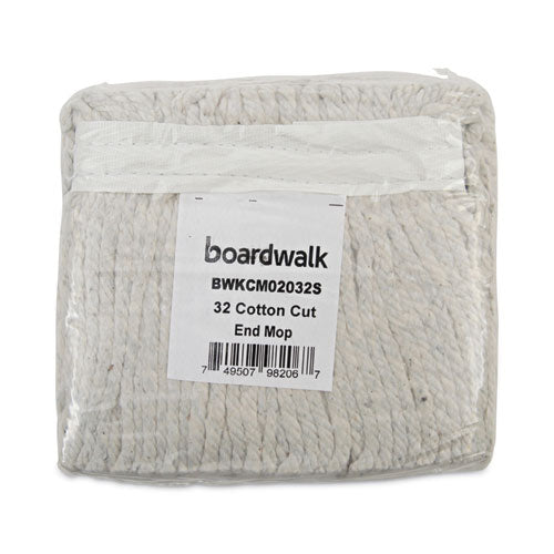 Image of Boardwalk® Cotton Mop Head, Cut-End, #32, White, 12/carton
