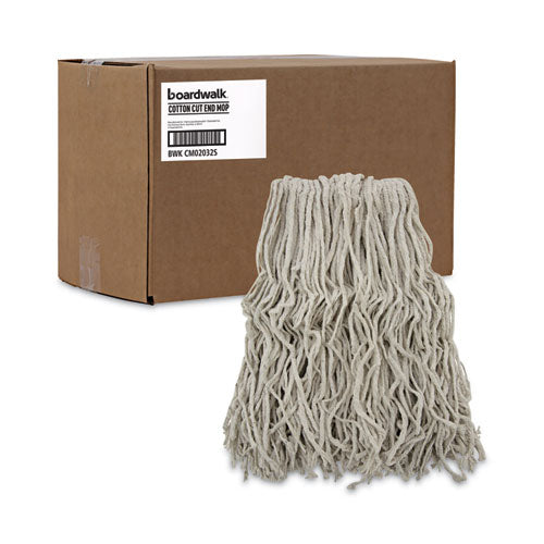 Image of Boardwalk® Cotton Mop Head, Cut-End, #32, White, 12/carton