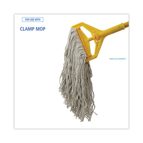 Image of Boardwalk® Banded Mop Head, Cotton, Cut-End, White, 16 Oz, 12/carton