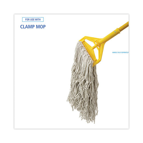 Image of Boardwalk® Banded Cotton Mop Heads, 24oz, White, 12/carton
