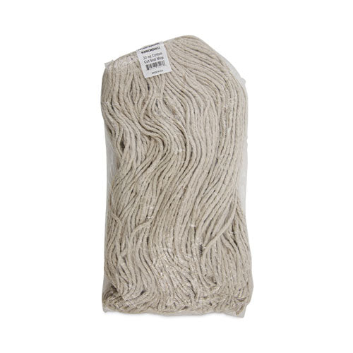 Image of Boardwalk® Mop Head, Cotton, Cut-End, White, 4-Ply, 32oz, 12/carton