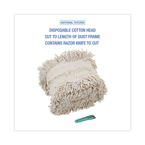 Image of Boardwalk® Flash Forty Disposable Dust Mop Heads, Cotton, 5", Natural