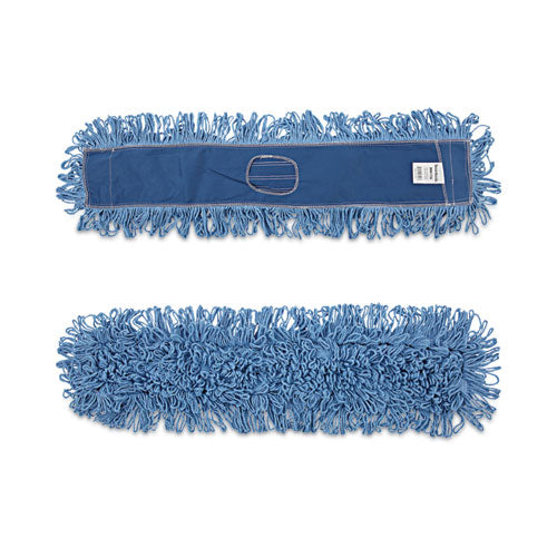 Image of Boardwalk® Dry Mopping Kit, 36 X 5 Blue Blended Synthetic Head, 60" Natural Wood/metal Handle