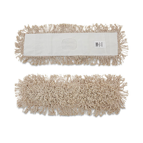 Image of Boardwalk® Cotton Dry Mopping Kit, 24 X 5 Natural Cotton Head, 60" Natural Wood Handle